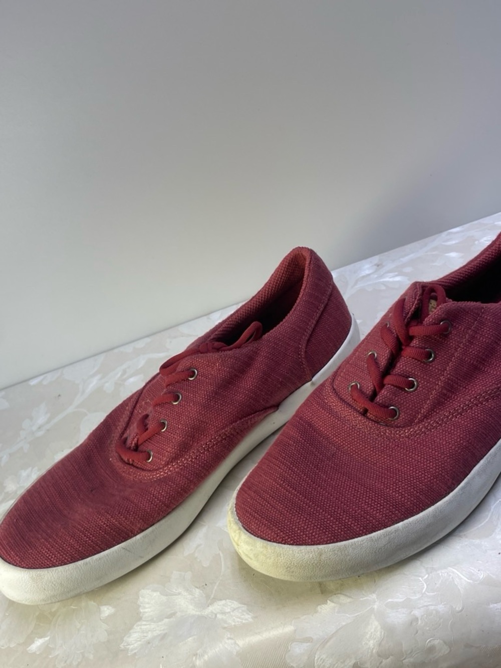 Sperry Men's Canvas Lace-Up Sneakers in Wine Red